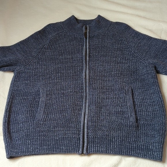 L.L.Bean Full Zip Knit Sweater L 100% cotton - Picture 6 of 7